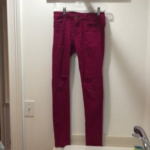 Magenta pink jeans